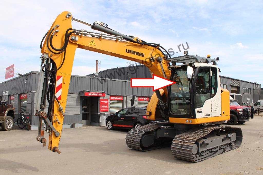 Экскаватор LIEBHERR R914C, R924C, R934C, R944C, R954C, R964C, R974C, R984C - Стекло лобовое верхнее (триплекс), размеры 1025 мм * 780 мм, № 7028805

​